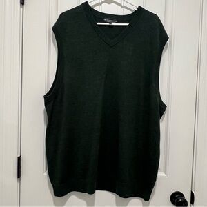 Hart Schaffner Marx Extra Fine 100% Merino Wool Sweater Vest Dark Green Size XXL